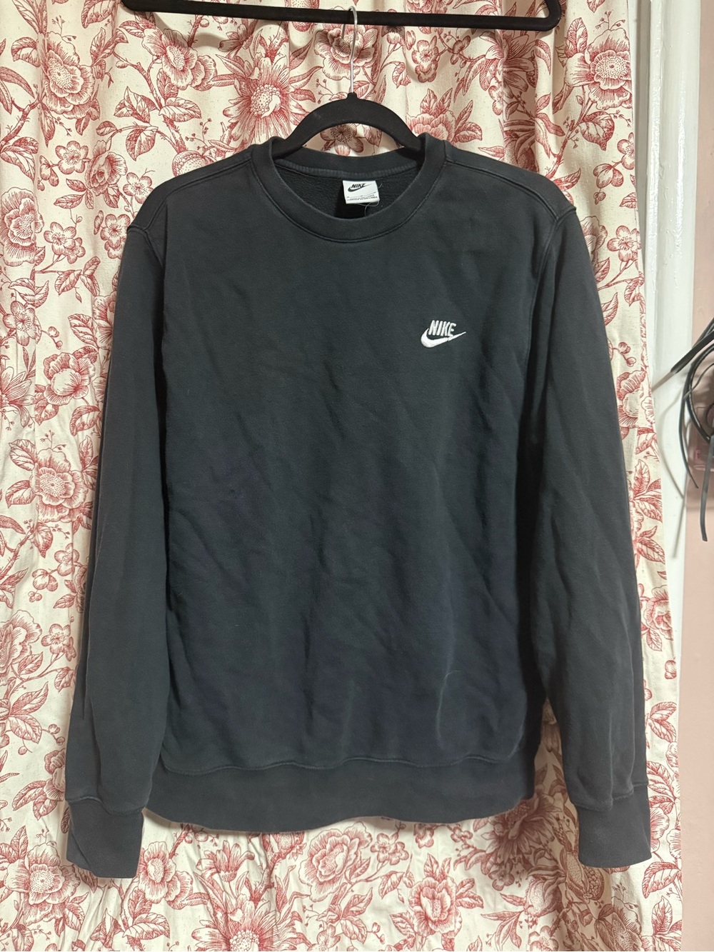Nike Black Crewneck Sweatshirt with White Swoosh